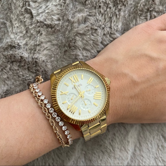Gold Fossil Watch 